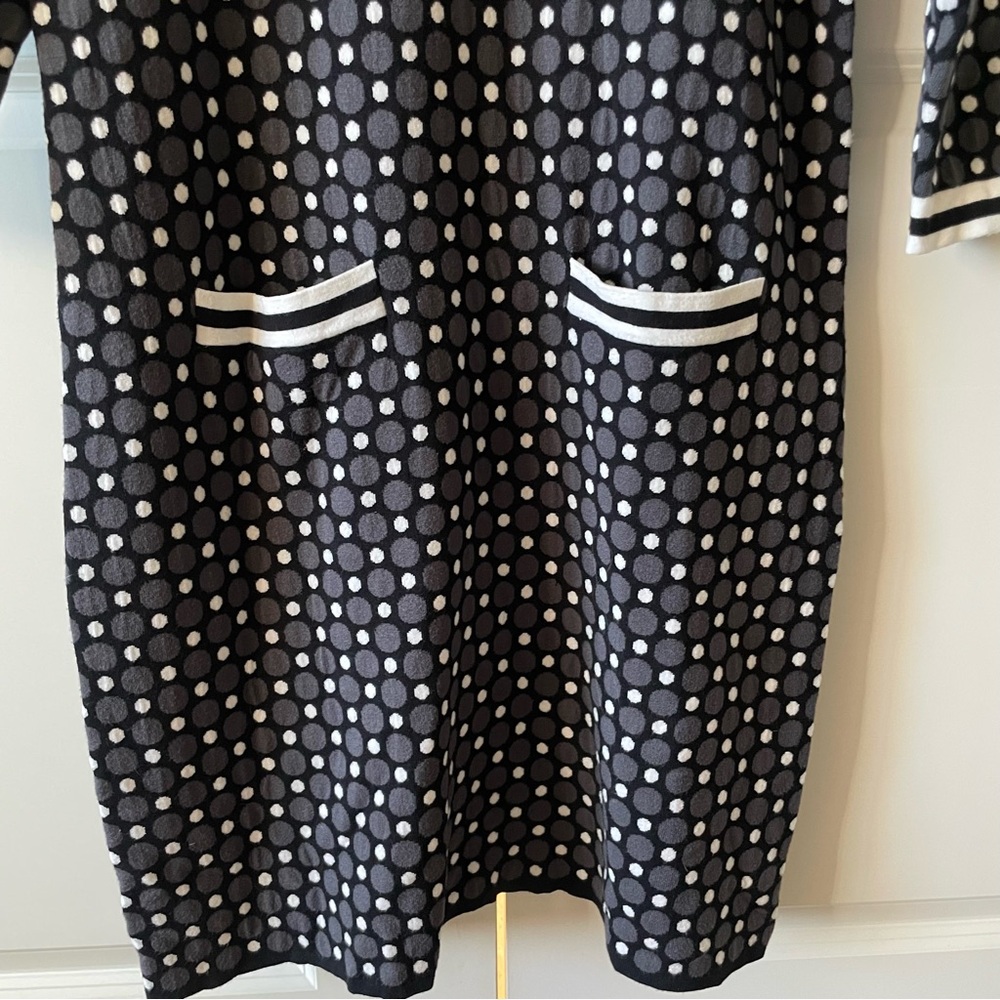 Boden Polka Dot Black and Gray Sweater Dress Size 16 - Picture 12 of 16